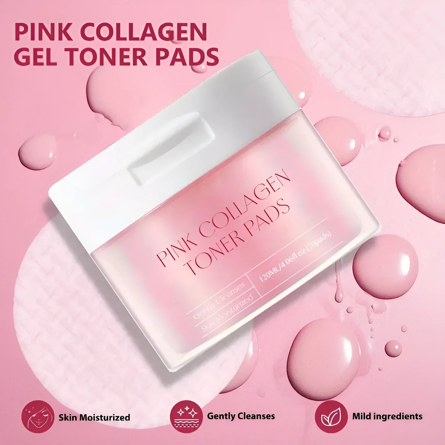 PINK COLLAGEN FACIAL CLEANSING PADS